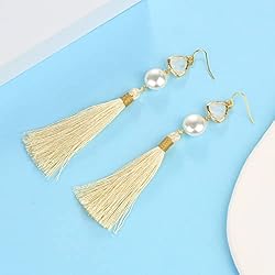 KELITCH Colorful Drop Dangle Tassel Earrings