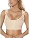 Burvogue Women Post-Surgery Front Closure Brassiere Sports Bra (XL (38B,38C,38D,40A), Beige)