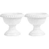 MERRYHAPY 2PCS Vintage Roman Flower Pot European Style Decorative Urn Planter for Front Door and Wedding Decor Durable Plastic Container for Silk and Dried Flowers