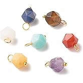 Gelirda 100Pcs Random Chakra Natural Genmstone Charms Crystal Faceted Square Pendants for Jewelry Making Bracelets Necklace Earrings