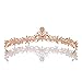 SWEETV Rose Gold Wedding Tiara for Bride & Flower Girls - Princess Tiara Headband Pageant Crown, Bridal Hair Accessories for Women