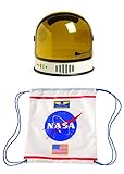Aeromax Youth Astronaut Helmet and Astronaut Drawstring Backpack (2 Piece Bundle)