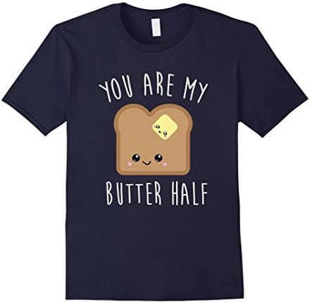 Men's You Are My Butter Half - Toast T-shirt - Couples Shirts Large Navy