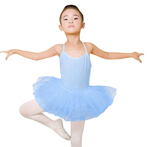 1-7 Years Old Girls,Yamally_9R Toddler Girls Ballet Dress Leotard Dance Skirt Gymnastics Strap Dancewear Clothes (4T, Light Blue)