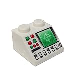 Lego Parts: Slope 45º 2 x 2 Decorated with Radar and Disk Slot Pattern (White)