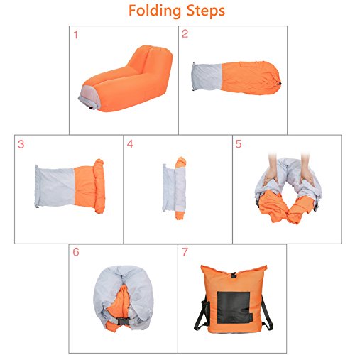 Inflatable air lounger Upgrade Adjustable Backrest Air Bed Sofa Perfect for Indoor Outdoor Hangout Air Chair Couch Hammock Lazy Bag for Beach Park Camping& Music Festivals - Thumbnail 3