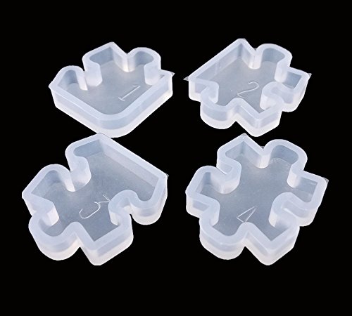 image for Honbay 4pcs Mini Puzzle Silicone Jewelry Earring Necklace Pendant Maki