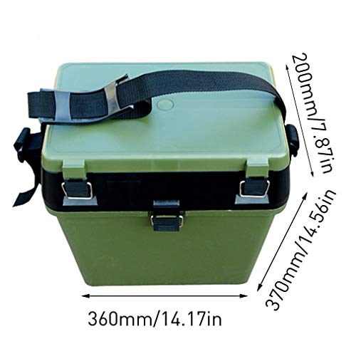 HYAN Angelgerät Kasten Tragbare Live-Angelkasten Camping Angelbox Sitzgürtelschnalle Design Angelkasten 36 * 37 * 20cm – Bild 7