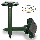 SparkPod Solar Mole Repeller (4 Pack) – 4 Hours Solar Charge Lasts 5 Days – Rids Your Garden of Mole Hills within 2-4 weeks