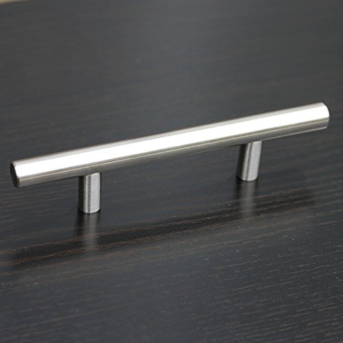 25 Pack - Hamilton Bowes Satin Nickel Cabinet Hardware Pull Handle - 3" (76mm) Hole Centers - 5-3/4" Overall Length - Euro Style