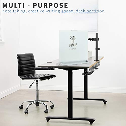 VIVO Freestanding Glass 23 x 19 inch Desktop Dry Erase Board, Privacy Divider, DoubleSided