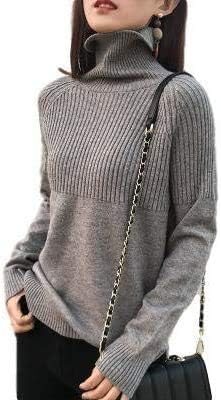 Amazon フォーリーフ リブニット トップス リブ 切り替え タートル ニット 長袖 秋冬 カジュアル 無地 レディース セーター タートルネック ハイネック ざっくり 大人可愛い セーター 通販