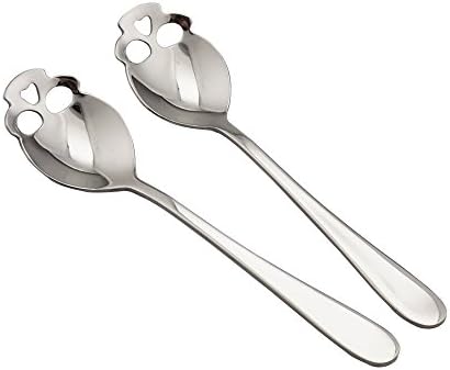 BNUOYEE Stainless Steel Skull Design Sugar Spoon Tea Coffee Stirring Spoon (2Pcs)