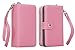 iPhone 8 Plus Case, iPhone 7 Plus Zipper Wallet Case, Pasonomi PU Leather Protective Shell Detachable Folio Flip Holster Carrying Case with Card Holder for Apple iPhone 8 Plus & 7 Plus (Pink)