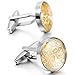 MOWOM Silver Gold Two Tone 2PCS Rhodium Plated Cufflinks Clouds Flower Shirt Wedding Business