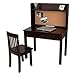 KidKraft Pinboard Wooden Desk with Drawer, Hutch with Shelf and Chair - Espresso, Gift for Ages 5-8