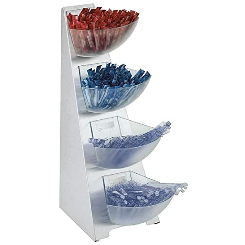 APS 11446 Multi-Rack, 4-stage, 19 x 31 cm, H: 53 cm, set consisting of: frame, 18/0 matt stainless steel, 4 diffusers of transparent, frosted plastic (SAN), volume approx