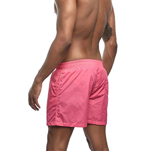 AMSKY Shorts for Men Jeans,Men's Shorts Swim Trunks Quick Dry Beach Surfing Running Swimming Watershort,Men's Clothing,Pink,XXL