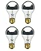 Sterl Lighting - Pack of 4 A19 Strong Glare Half Chrome Silver Bowl Incandescent Light Bulb - 60 Watts - 120 Volts - E26 Medium Base - 2700K - 120 Lumens