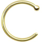 Solid 14k Yellow Gold Nose Hoop 18 Gauge 5/16