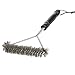 BBQ Brush, 3-Sided BBQ Wire Brush with Hanging Loop, Grill Cleaning for Weber, Char-Broil, Porcelain and Infrared Grills, Stainless Steel Bristles, 1 Piece
