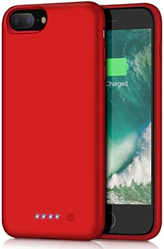 HETP Battery Case for iPhone 8Plus/ 7Plus/ 6s Plus/ 6Plus 8500mAh Portable Rechargeable Charger Case for iPhone 7Plus 8Plus Extended Battery Pack for iPhone 6s Plus 6Plus Charging Caseใ5.5inchใ-Red