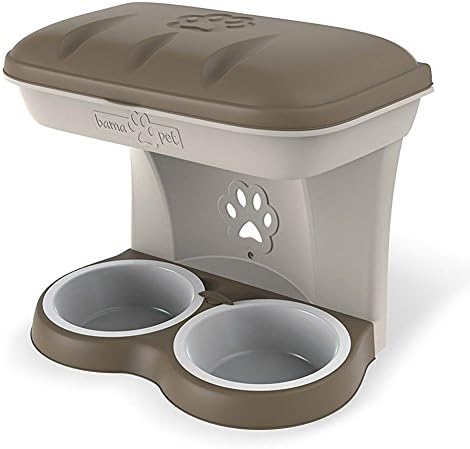 BamaPet Elevated Food Stand - Large, Taupe