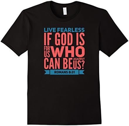 Mens Live Fearless Inspirational Quote T-Shirt Large Black