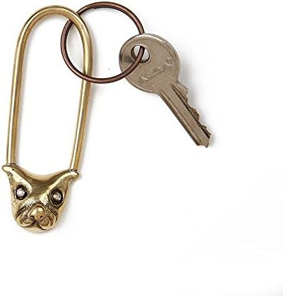 Boxer key chain, Dog head holder,key ring, Brass dog,, Pet lover gift, Cool keychain, , For him.