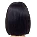 ATZHAIR 4x4 Lace Front Wigs Brazilian Remy Human Hair Wig Straight Short Bob Wig Pre Plucked with Baby Hair for African American Women Natural Color(8 Inch with 150% Density)