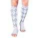 Doc Miller Premium Open Toe Compression Socks 20-30 mmHg - 1 Pair, Argyle, Knee High, Toeless Compression Stockings Women & Men Ted Hose for Air Travel, Nurses, Running, Maternity Pregnancy Leggings
