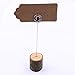 Wooden Base Place Card Holders, Dedoot Rustic Real Wood Base Table Number Holder Party Decoration Card Holders Picture Memo Note Photo Clip Holder, Pack of 20
