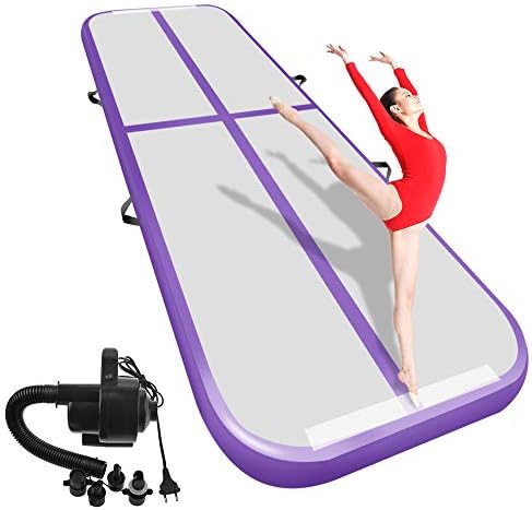 Airacker 9.84ft/13.13ft/16.4ft/19.69ft/23ft/26ft/29ft/33ft/36.ft/39ft Air Track, Tumbling Mat, Inflatable Gymnastics Airtrack Mat, Air Floor Mat with Electric Air Pump