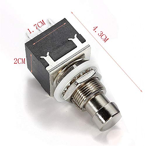 VizGiz 3 Pack 3PDT Foot Switch Latching ON-OFF-ON FootSwitch Stompbox LED Ring 9 Pin 9PIN Box Stomp Push Button Switches Electric Guitar Effects Pedal True Bypass Metal Effect FootSwitches