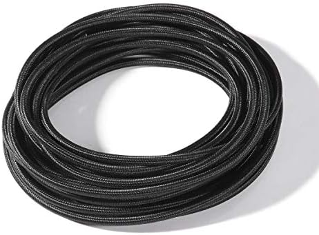Licperron 23.6Ft Black Round Rayon Covered Wire 18/2 Cloth Cord Vintage Style Antique Industrial Electrical Cord for Pendant Light Other Industrial Antique DIY