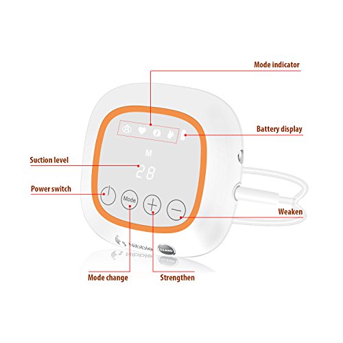 Electric Breast Pump, YEENOR GL Double Breast Pump 4 Modes Portable Recharge Breast Milk Pump with 36 Suction Levels and LED Display - Thumbnail 3