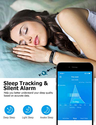 LETSCOM Fitness Tracker, Heart Rate Monitor, Pedometer Workout Tracker Smart Watch, Sleep Monitor, Step Counter, Calorie Counter, Distance Counter, IP67 Waterproof, Fitness Tracker for Kids Women Men