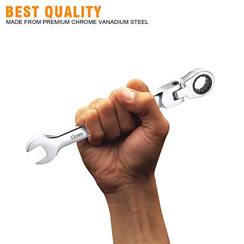 Xilko 6Pcs Metric Ratcheting Combination Wrench Set Handle Spanners Hand Tools 8-13mm