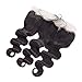 ISEE Hair 14 Inch Brazilian Body Wave Virgin Human Hair Free Part 134 Full Lace Frontal Closure, Bleach Knots with Unprocessed 100% 8A Baby Hair, Full Bottom, Ear to Ear, Natural Color