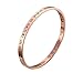 VNOX Girl's IP Rose Gold Plated Stainless Steel Rhinestone Roman Numeral Bangle Bracelet 7.5