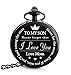 FJ FREDERICK JAMES to My Son | Mother and Son - Graduation Gifts for Him 2022 - Engraved “to My Son Love Mom” Pocket Watch - Perfect Gifts for Son from Mom for Christmas, Valentines Day, Birthday