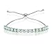 B. BRILLIANT Sterling Silver 3mm Synthetic White Opal Princess Bolo Tennis Adjustable Bracelet for Women