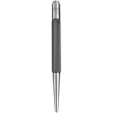 Starrett Steel Center Punch, 4" Length, 1/8" Diameter Tapered Point | With Round Shank and Knurled Finger Grip, Hardened and Tempered Steel, 117C