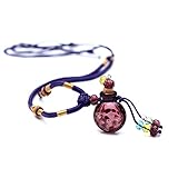 Aromatherapy Essential Oil Difusser Jewelry Necklace Italy Premium Glass Handcraft Aromatherapy Pendant (Necklace Violet)