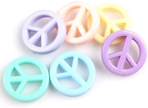 Colorful Charms Peace Acrylic Spacer Beads 100