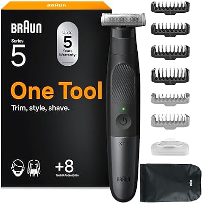 Regolabarba Uomo e Rasoio Elettrico Barba Series X, Xt5200, Nero