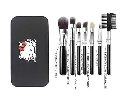 KylieProfessional Makeup Brush set of 7 (Black) With Strong Storage Box