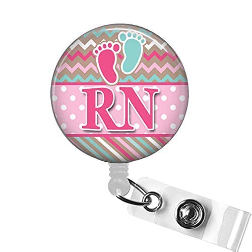 Amazon.com: Labor and Delivery Nurse Badge Reel, OB/GYN Baby Feet ...
