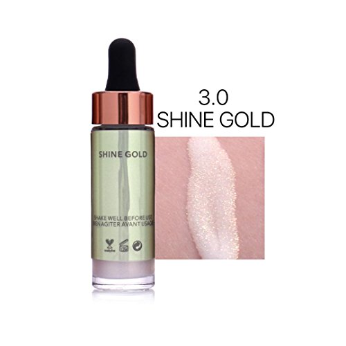 Hunputa Liquid Highlighter Make Up Highlighter Cream Concealer Metallic Shimmer Face Glow Ultra-concentrated Illuminating Bronzing (C)