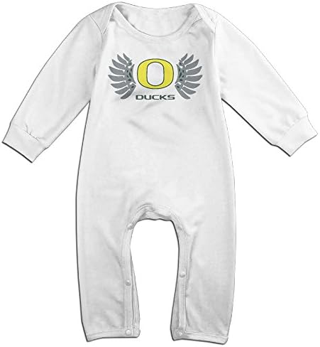 Baby Boys Girls Oregon Ducks Long Sleeve One-piece Baby Bodysuit Baby Clothes Bodysuit Romper White